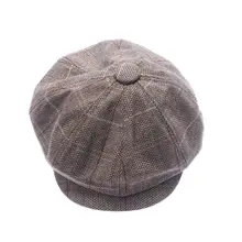 Мужские береты, осенняя Новинка, винтажная Кепка с восьмиугольником в елочку, женская мужская повседневная шапка с тыквой в стиле Гэтсби, плоская кепка с беретом