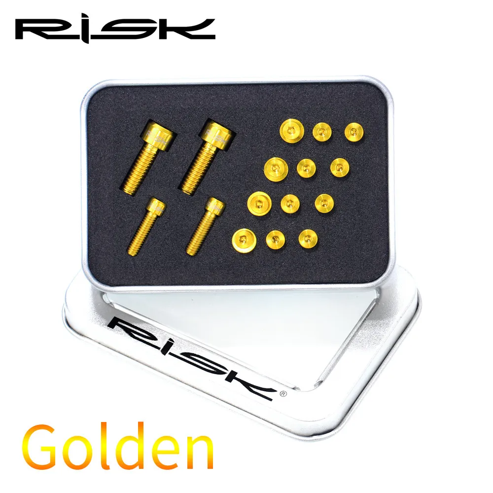 RISK 20 шт./компл. Винт С Титановым болтом для Shimano XT775 Гидравлический дисковый тормоз горная ручка велосипедного тормоза масляный цилиндр Крышка Болт Набор - Цвет: XT775 Golden
