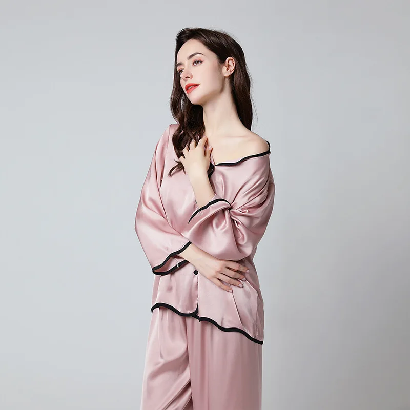 

White Women Pajamas Sets 2PCS Solid Bride Pyjamas Suit Sexy Turn-Down Collar Sleepwear Nightwear Summer Underwear Home Clothes