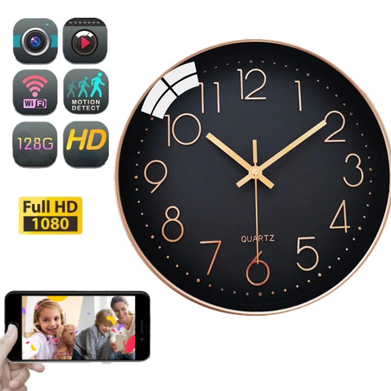 1080P HD Mini Camera IP wifi CCTV Wall Clock Home Security Wifi Nanny Video Recorder with Motion Detection | Электроника