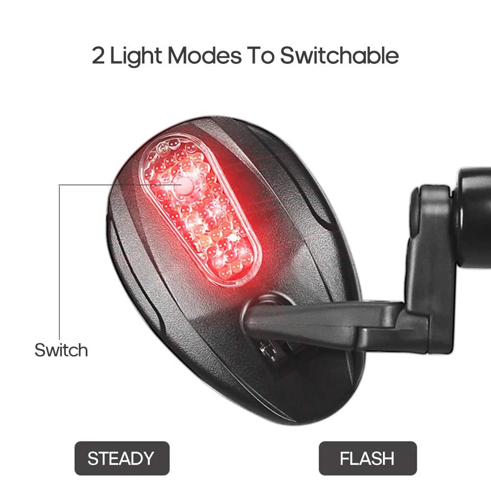 

New Bicycle Rearview Handlebar Mirror Single Portable Bike Rearview Mirror 360 Degrees Large View Retroreflector Convex Mirror