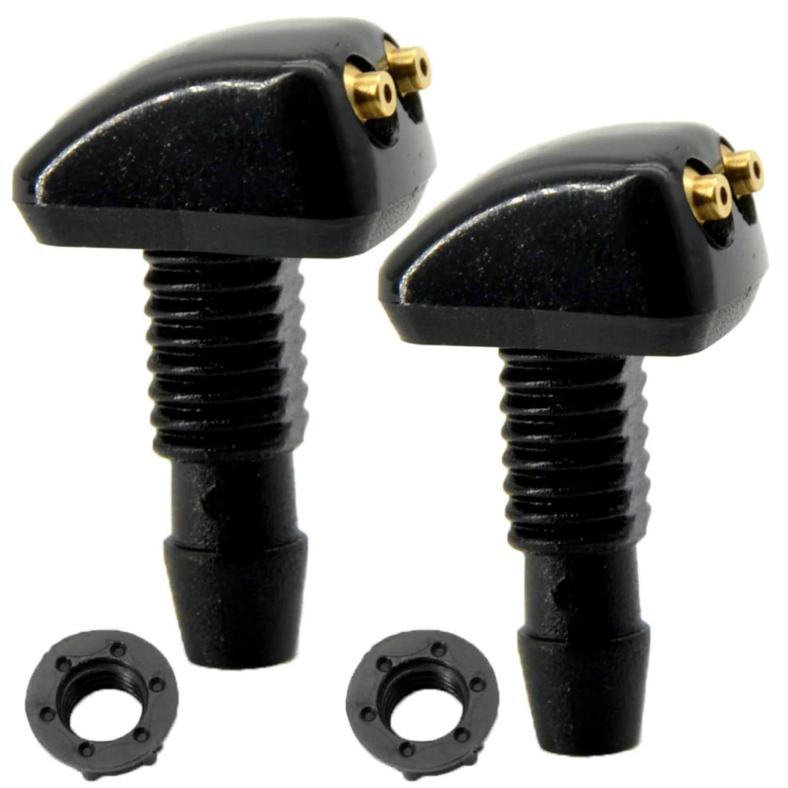 2x Universal Front Windshield Washer Wiper Nozzle Sprayer Sprinkler Water Spout Outlet For Toyota Mazda Hyundai Vauxhall Fiat