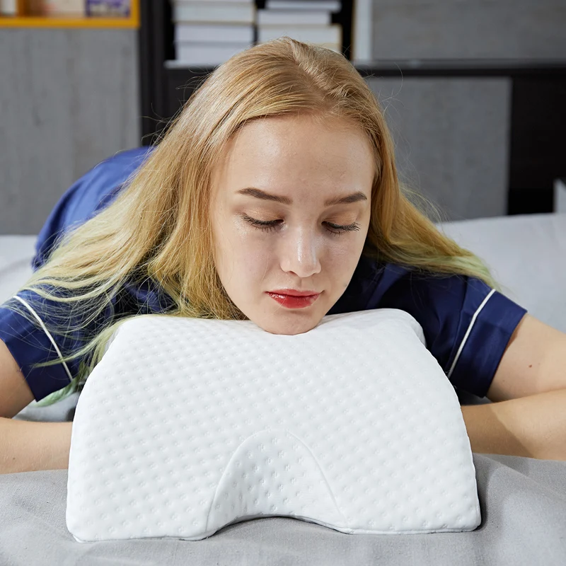 

Ice silk couple pillow arch skeleton lunch break pillow Slow rebound memory cotton X zero pressure pillow Bed Supplies