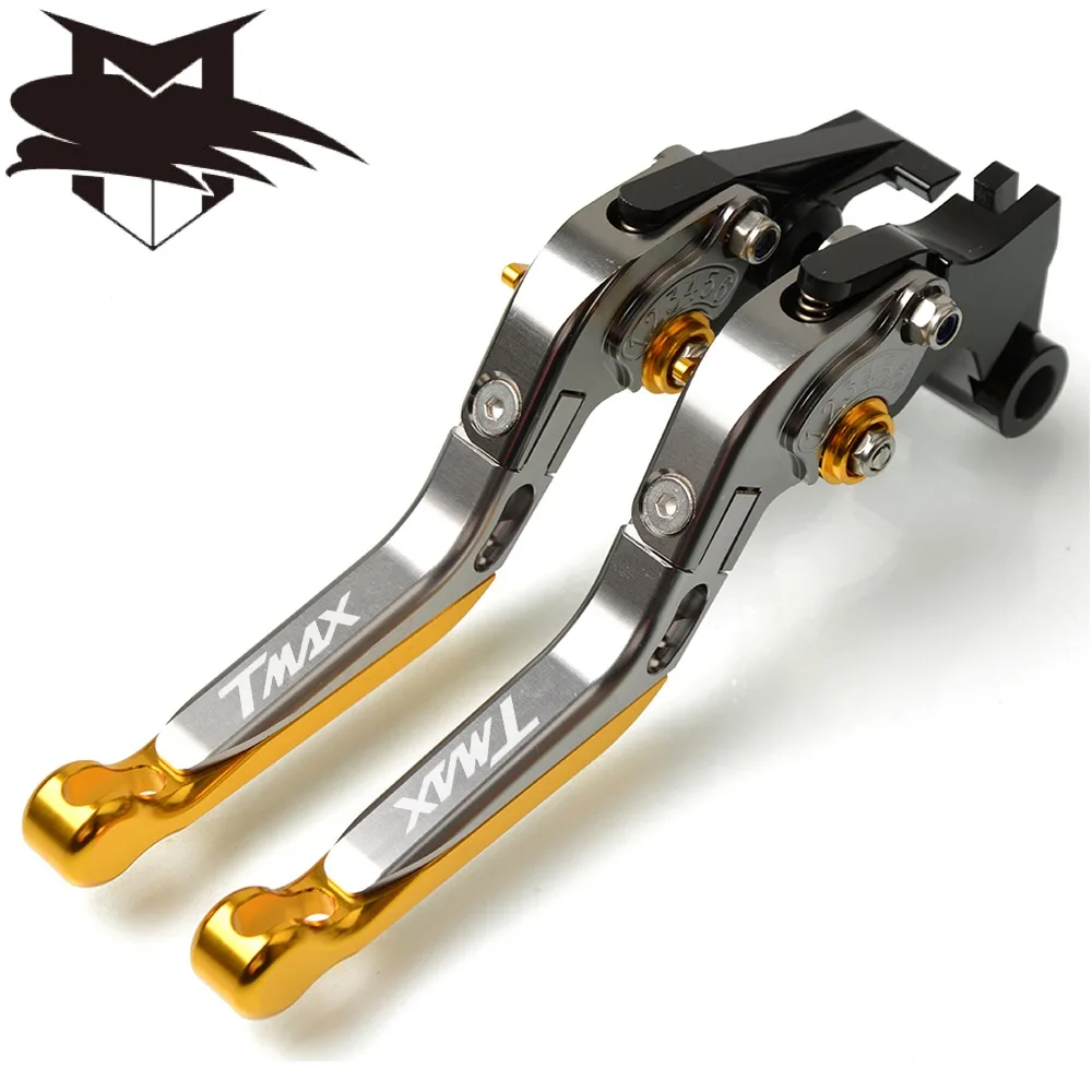 CN Adjustable Brake Clutch Levers For Yamaha Tmax 530 T-MAX530 TMAX530 TMAX-530 SX DX Motorbike Accessories bra - Color: Gold