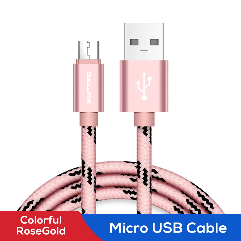 Suptec Micro USB кабель 3A Быстрая зарядка кабель для передачи данных Быстрая зарядка 3,0 кабель для мобильного телефона samsung Xiaomi huawei LG Andriod шнур - Цвет: Colorful RG