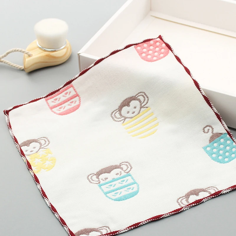 Lace pocket monkey Муслиновые носовые платки ткань детское полотенце Новорожденные многоразовые квадраты муслиновые Детские хлопковые марлевые салфетки Мочалка для детей - Цвет: Lace pocket monkey