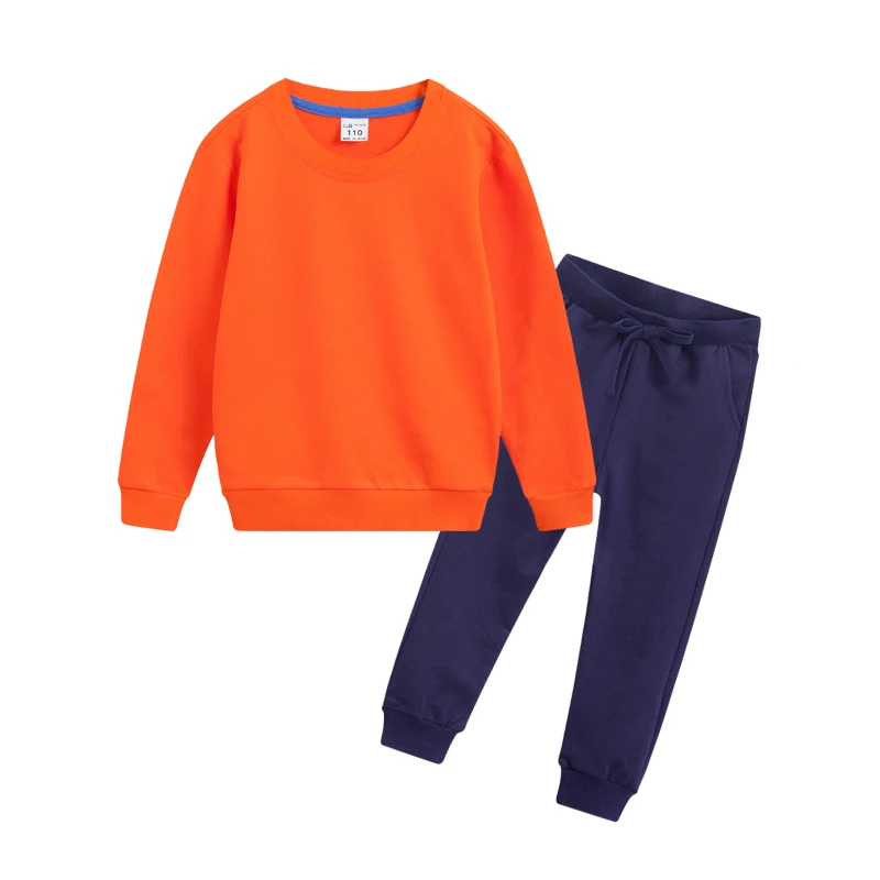 DE PEACH/ г. Осенние комплекты детской одежды для подростков однотонные толстовки для мальчиков и девочек+ штаны, комплект повседневной одежды для маленьких детей, От 1 до 12 лет - Цвет: as shown
