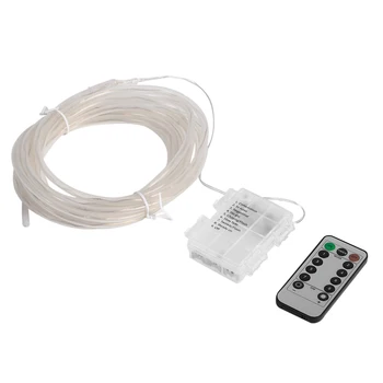 

Remote Control 5M 50 LED Light Waterproof Transparent Tube Outdoor Lamps LED String Light Copper Wire with 8 Modes Battery Box