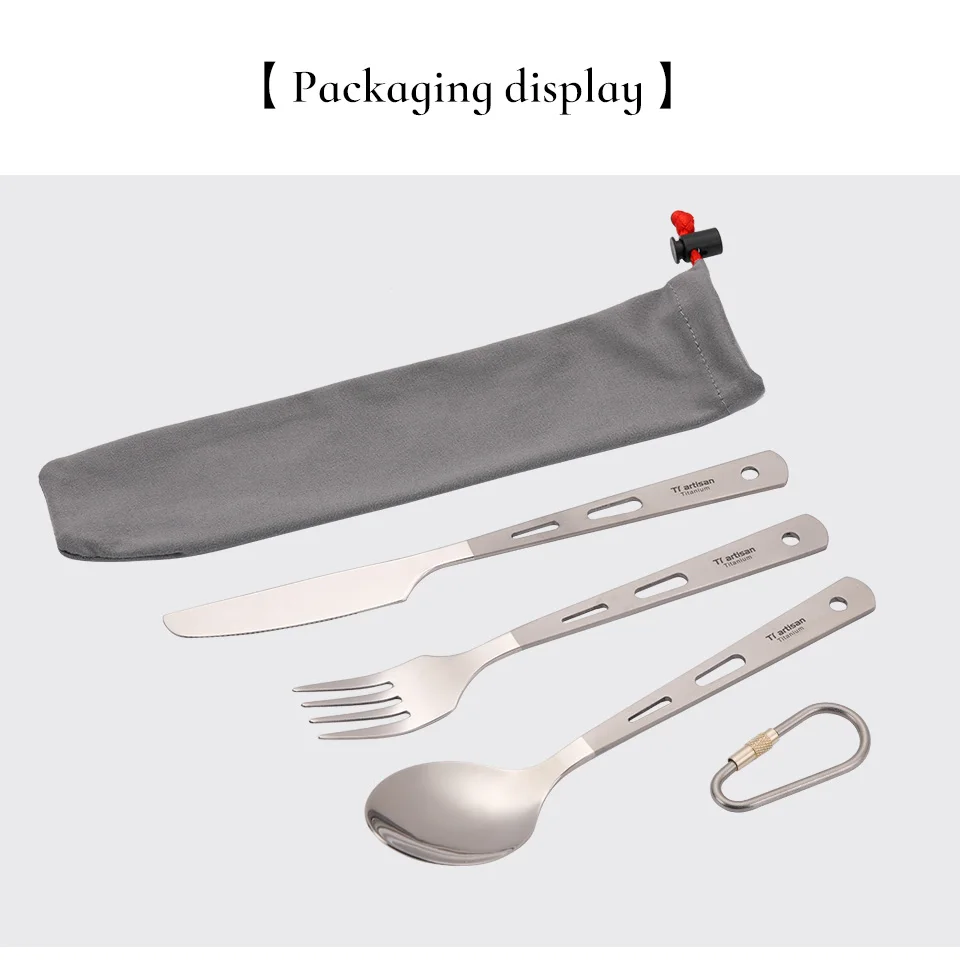 Tiartisan кухонные принадлежности титановые столовые приборы для путешествий ножи вилки ложки бытовые кулоны для еды и супа питьевой