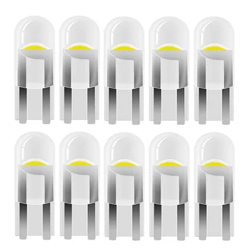 

10PCS T10 W5W WY5W COB LED Car Wedge Parking Light Turn Side Bulb Instrument Lamp Auto License Plate Light White Red Yellow Blue