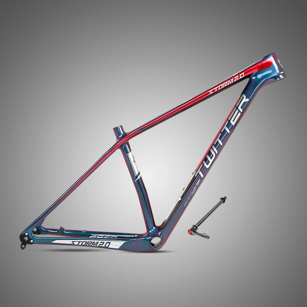 

Twitter Storm2.0 Discolored Thru Axle 12*142mm XC Mtb Carbon Frame 27.5er 29er Disc Brake High Modulus 18K Top Pull Front Shiter