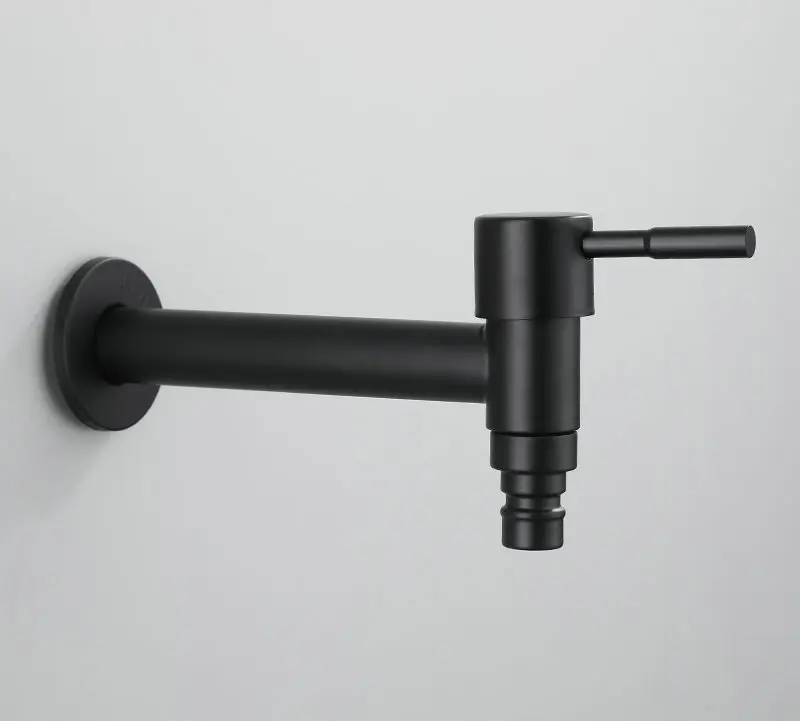 Long D Style Black 304 Нержавеющая сталь черный, белый цвет одинарный кран для холодной воды/стиральные машины; краны кран Ванная комната холодной бассейна кран - Цвет: Long D Style Black
