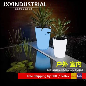 

LED Wine Buckets Glowing Flower Planter Pot RGBW Lighting Lamp with 24 keys remote control free shipping