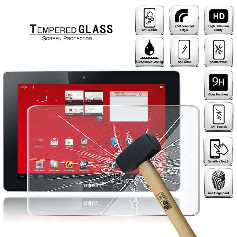 

Tablet Tempered Glass Screen Protector Cover for Fujitsu Stylistic M532 10.1" Anti-Screen Breakage Tempered Film