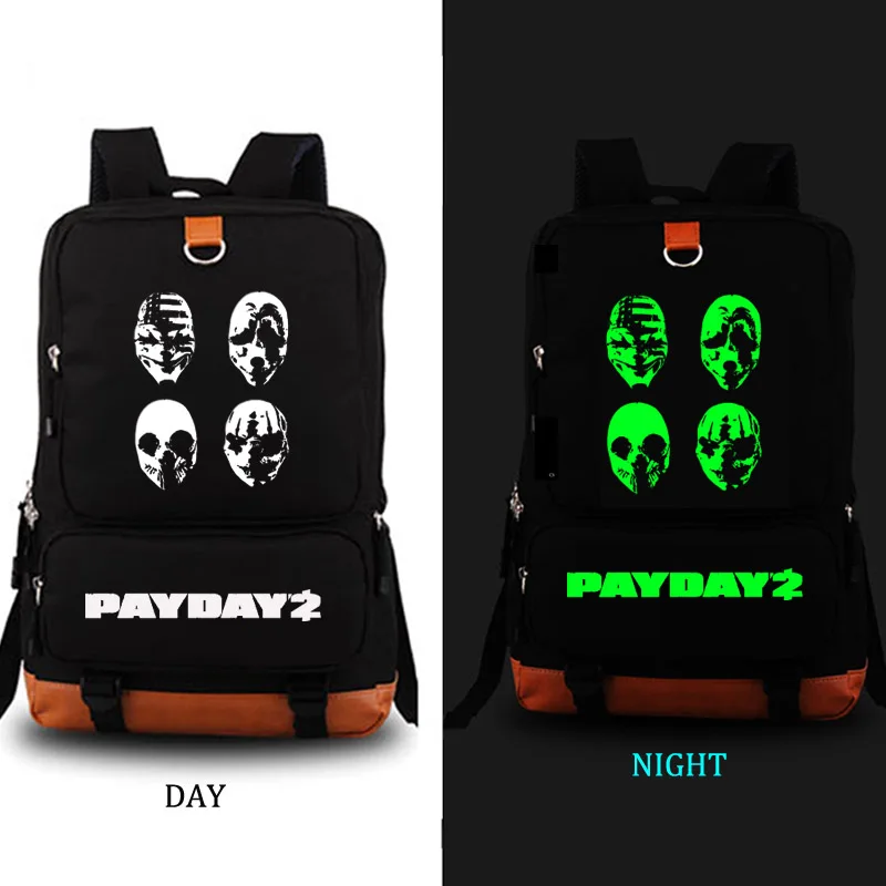style6 black Payday2 игровая школьная сумка парусиновые школьные рюкзаки рюкзак для путешествий Повседневный Рюкзак - Цвет: style6 black