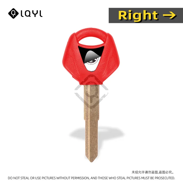 LQYL New Blank Key Motorcycle Replace Uncut Keys Fit For YAMAHA YZF XJR1300 FJR1300 MT09 MT07 XJ6 TMax FZ6 FZ8 R3 R1 R6 XJR400 1 PCS Red Right