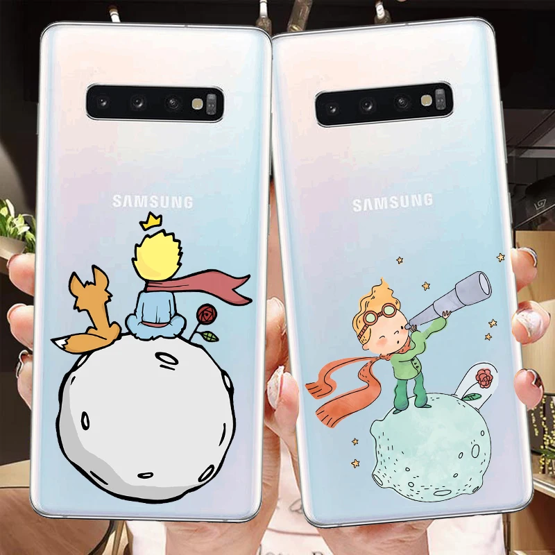 Phone Case For Samsung S8 S9 S10 S20 Plus Clear Little Prince Rose Flowers Soft TPU A10 A20 A50 A51 A71 | Мобильные телефоны и