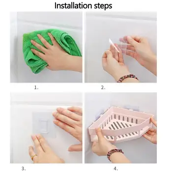 

Bathroom Shelf Adhesive Storage Rack Corner Holder Shower Gel Shampoo Basket Hot Soap Box