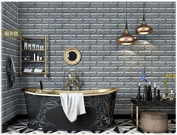3D wall stickers imitation brick bedroom decoration waterproof self adhesive wallpaper living room kitchen decoration 7077cm