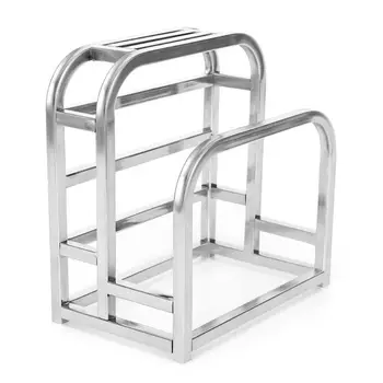 

Stainless Steel Knife Block Pot Lid Holder Cutting Board Rack Kitchen Organizer