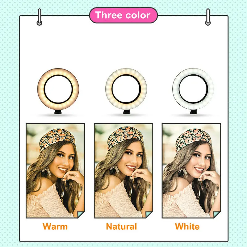 26 см светодиодный Самостоятельная фотография с зажимом для телефона штатив заполняющий свет видео живая съемка красота телефон селфи светодиодный осветительный прибор для сьемок