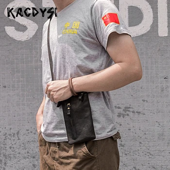 

Designer Nature Cow Leather Small Men Cross Shoulder Bag Soft Messenger Bag Fashion High Quality Waist Phone Bag Case Waist Pack