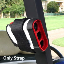 PU Leather Portable Golf Cart Railing Easy Stick Durable Bar Holder GPS Adjustable Attachment Strong Magnetic Rangefinder Strap
