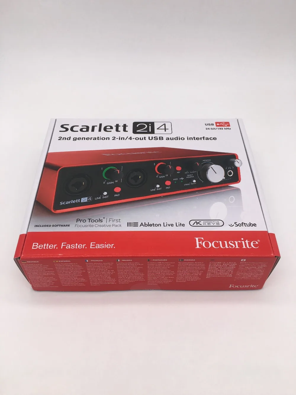 Модернизированный Focusrite Scarlett 2i4(2nd gen) 2 в/4 выхода USB аудио интерфейс звуковая карта профессиональная для записи