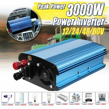 

Solar Power Inverter 3000W p eak DC 60V To 220V LCD Display Solar car Inverter Modified Sine Wave Power Converter