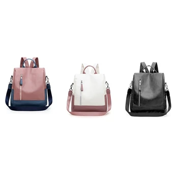 

ASDS-Soft Leather Backpack Female Bag Fashion Casual Simple Wild Personality Trend Student Backpack