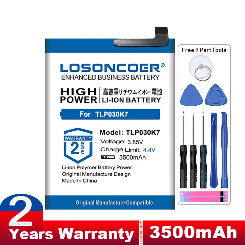 LOSONCOER 3500mAh Battery TLP030K7 For TCL Alcatel Good Quality Smart Phone Batteries | Мобильные телефоны и аксессуары
