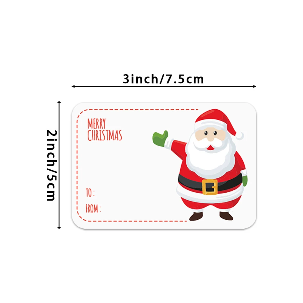 250pcs/Roll 6 Designs Adhesive Christmas Gift Name Tags Xmas Stickers Present Sealing Labels Christmas Decals Gift Package Decor