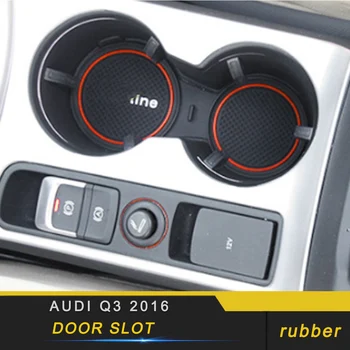 

For Audi Q3 8U 2016 2017 2018 Car Styling Door Groove Mat Anti-slip Mat Light Gate Slot Cup Pad Interior Accessories