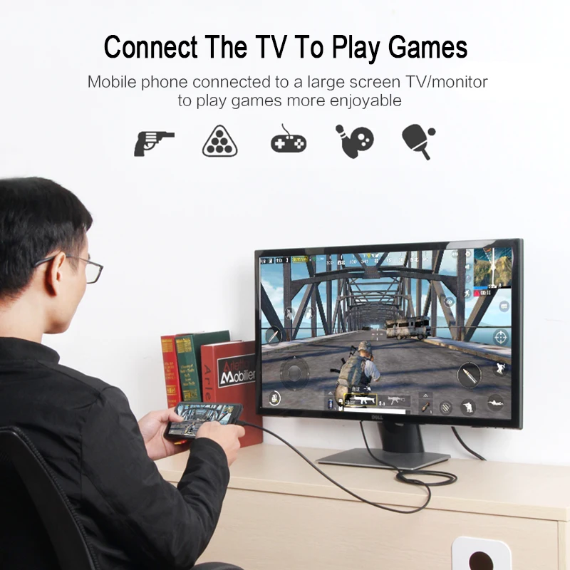 2 в 1 Тип C преобразователь HDMI 4K HD ТВ адаптер USB тот же экран кабель 1080P ТВ цифровой для MacBook Pro samsung Galaxy линия передачи данных