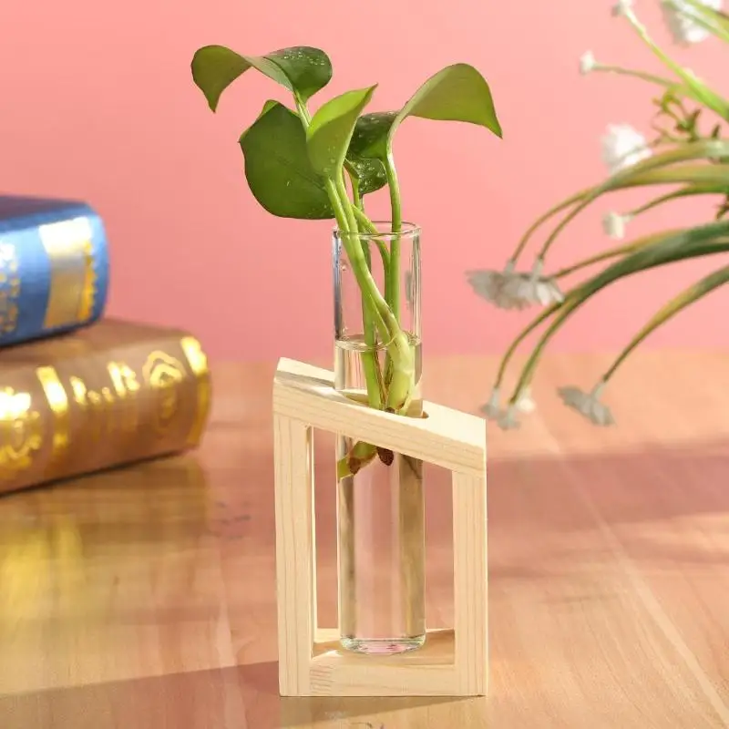 Гидропонная фотография Terrarium винтажный цветочный горшок прозрачная деревянная