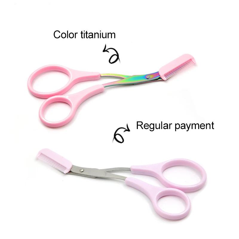 12 Color Eyebrow Trimmer Scissor With Detachable Comb Facial Hair Removal For Eyebrow Facial Trimming Tweezer Makeup Beauty Tool 4