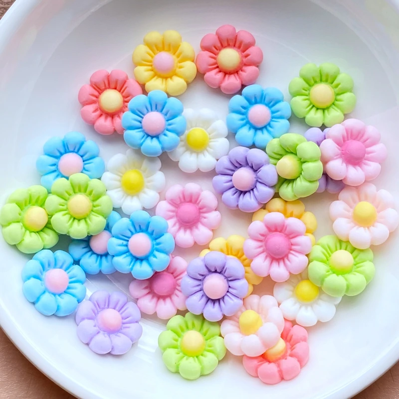 Resin Mini Floret Flat Back Cabochon resin crafts accessories resin crafts miniature ornament ornament crafts 12.5mm 30Pcs