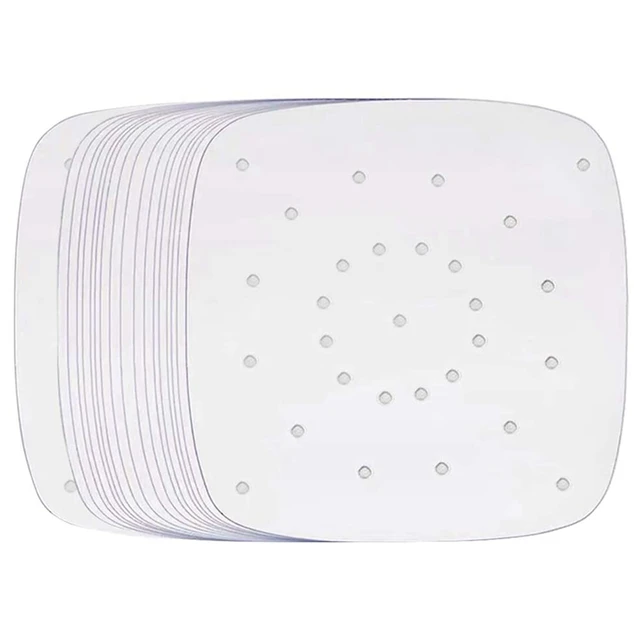 200 Sheets of 8 Inches Air Fryer Liner Perforated Baking Parchment Oven Steamer Non-Stick Steaming Paper 1
