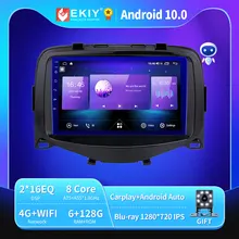 EKIY-Radio con GPS para coche, reproductor Multimedia estéreo con Android, carplay, no 2 din, DVD, para Peugeot 108, Citroen C1, Toyota Aygo