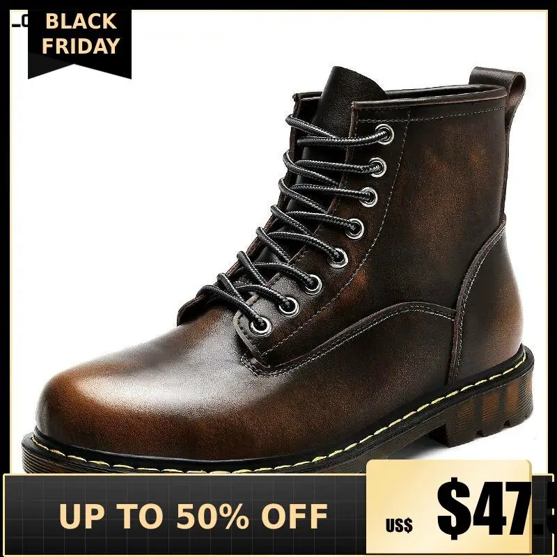 

Loecktty 2019 Size38-46 Chunky Motorcycle Boots For Women Autumn 2018 Fashion Round Toe Lace-up Combat Riding Boots Ladies Shoes