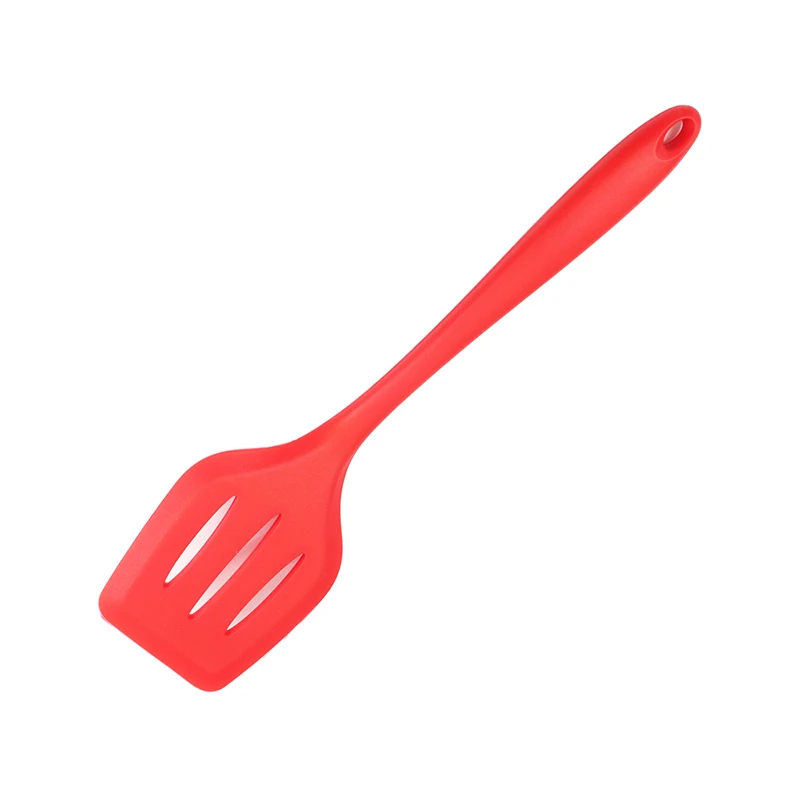 Силиконовая кухонная утварь с термостойким антипригарным силиконовым покрытием для посуды без царапин 10 шт. красный черный - Цвет: Red Turner