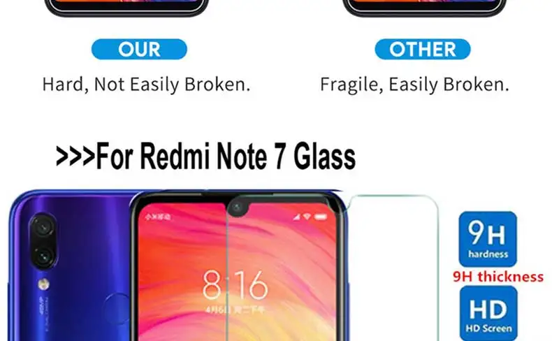 Защитное стекло на Xiaomi Redmi 7 7A 6 6A Redmi 6 K20 Pro S2 Note 7 6 8 Pro закаленное защитное стекло для экрана Защитная пленка