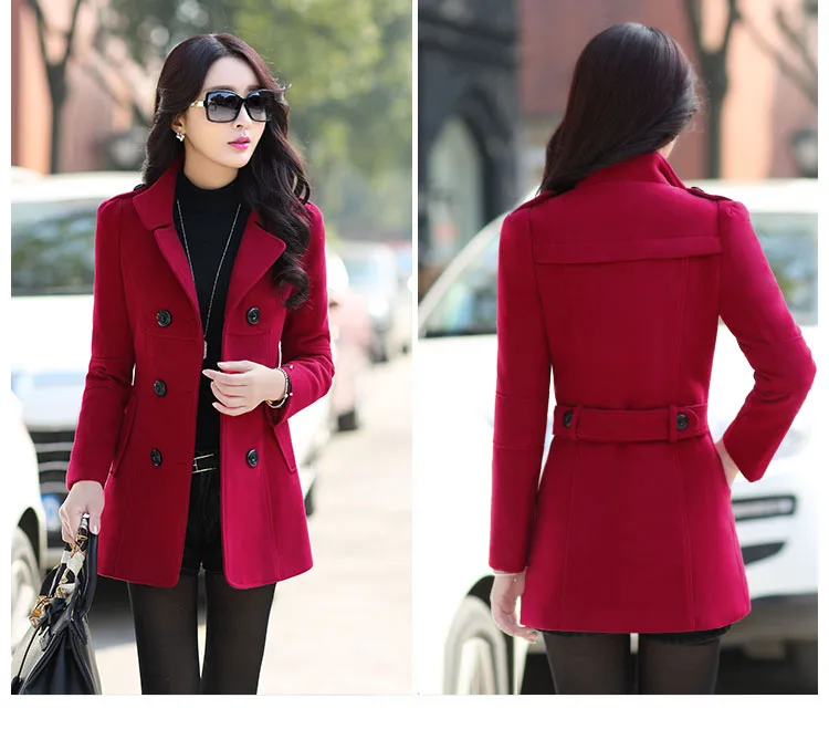 LUZUZI зима Kleding Korte Wollen Jas Vrouwen Jas Koreaanse Herfst Wollen Jas Mode двубортный Jas Elegante Blend