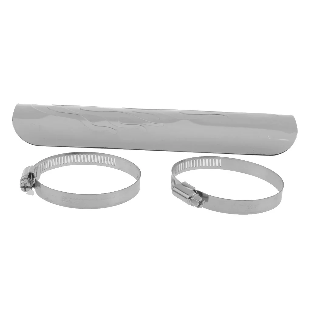Universal Flame Exhaust Pipe Heat Shield Cover Guard For  Cruise White
