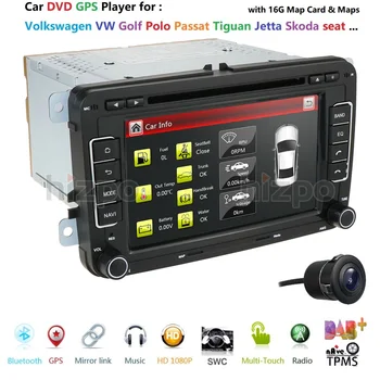 

7" 2din Car DVD GPS radio stereo player for Volkswagen VW golf 6 passat b6 B7 Touran polo Tiguan seat leon skoda octavia USB Cam