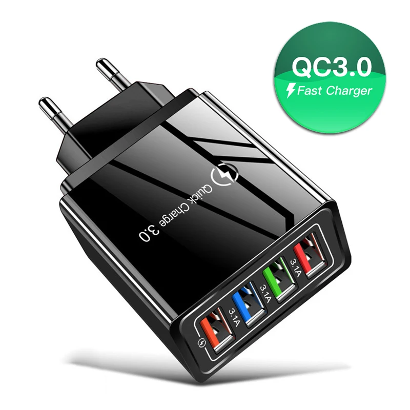 Quick Charge 3 0 Мобильный телефон зарядное устройство QC дорожный адаптер для Huawei Samsung