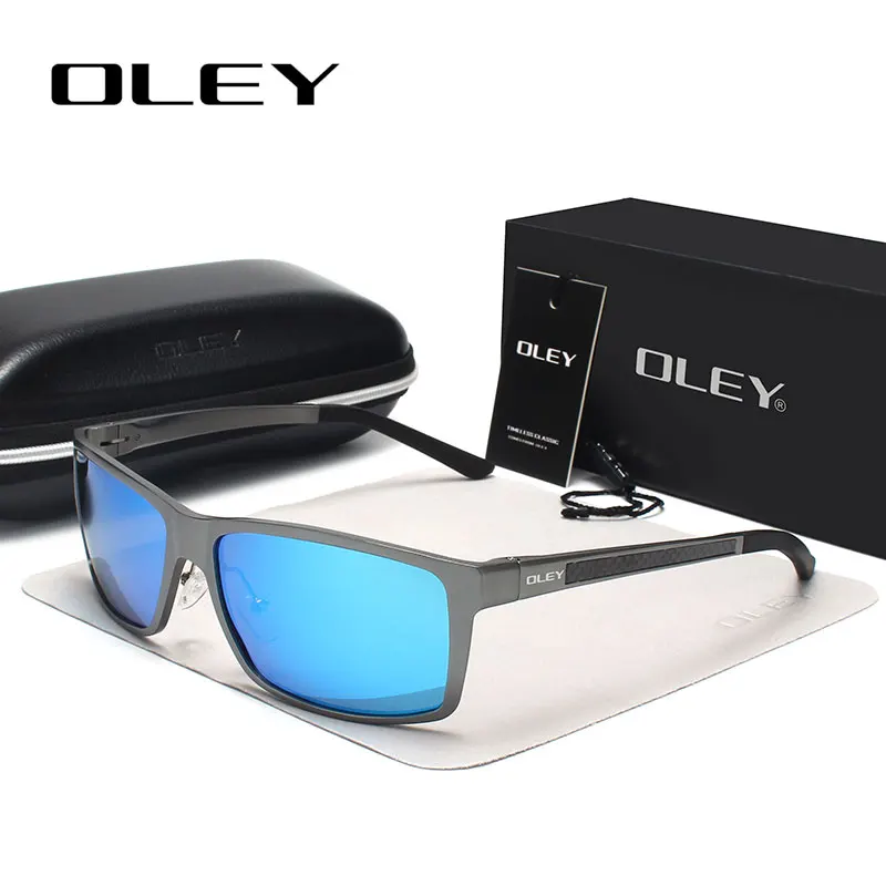 OLEY Brand Men's Vintage Square Sunglasses Polarized UV400 Lens Eyewear Accessories Male Sun Glasses For Men/Women Y7160