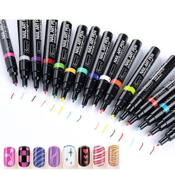 

Nail Polish Pen Multi-color Painted Pens Stained Point for Nails Art DIY Decoration Tools Durable Portable Tips on Nail