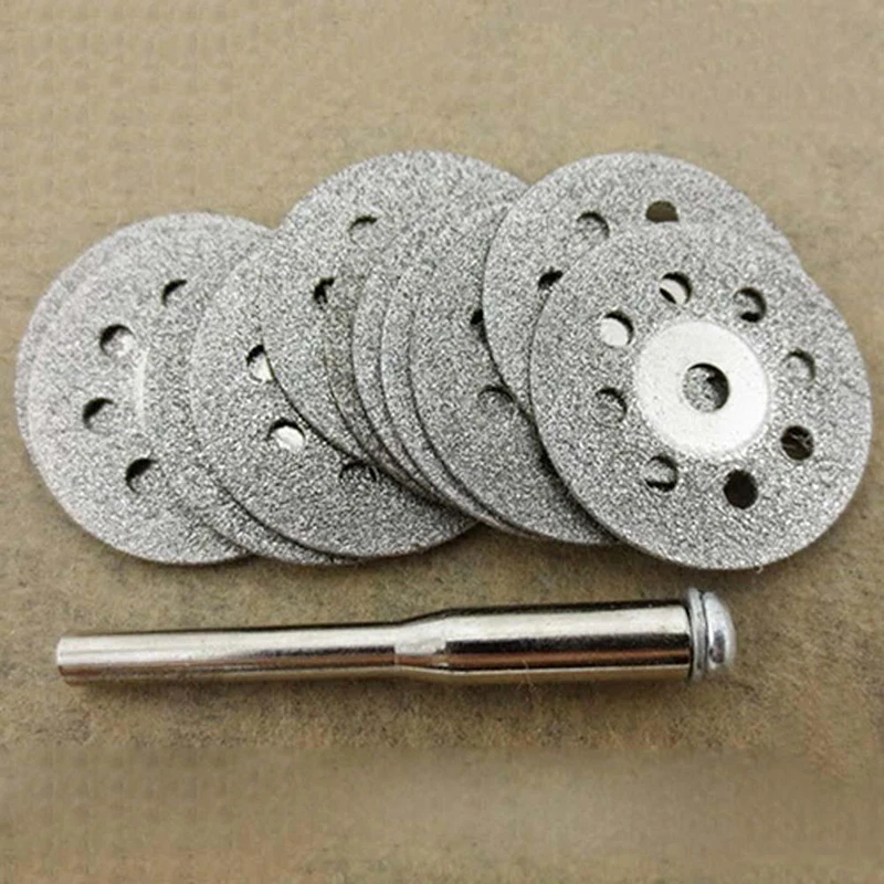 DWZ 1Set 10pcs Circular Blades Cutting Wheel Discs Mandrel Rotary Cut-off Tool