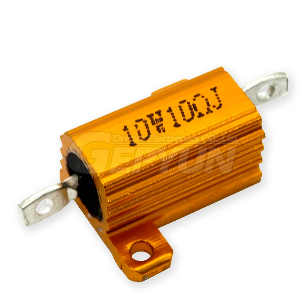 Aluminum Power Metal Shell Case Wirewound Resistor 5W 10W RX24 0.1 ~ 10K 0.5 1 2 3 5 6 8 10 20 100 150 200 300 500 1K 5K 10K ohm